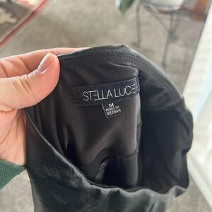 Stella Luce Midnight Faux Black Leather Leggings